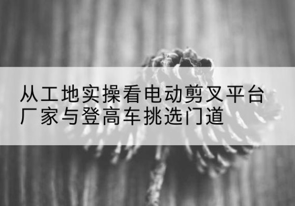 铜梁区电动剪叉升降平台厂家-从工地实操看电动剪叉平台厂家与登高车挑选门道